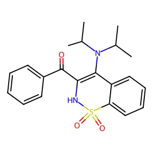 [4-(dipropan-2-ylamino)-1,1-dioxido-2H-1,2-benzothiazin-3-yl](phenyl)methanone structure