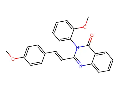 3-(2-methoxyphenyl)-2-[(E)-2-(4-methoxyphenyl)ethenyl]quinazolin-4-one structure