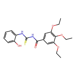 3,4,5-triethoxy-N-[(2-hydroxyphenyl)carbamothioyl]benzamide structure