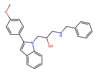 1-(benzylamino)-3-[2-(4-methoxyphenyl)-1H-indol-1-yl]propan-2-ol structure