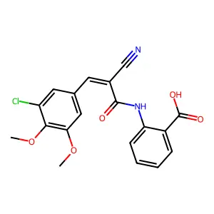 2-[3-(3-Chloro-4,5-dimethoxyphenyl)-2-cyanoprop-2-enamido]benzoic acid structure