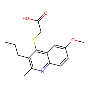 2-(6-Methoxy-2-methyl-3-propylquinolin-4-yl)sulfanylacetic acid structure