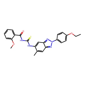 N-[[2-(4-ethoxyphenyl)-6-methylbenzotriazol-5-yl]carbamothioyl]-2-methoxybenzamide structure