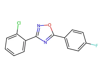 3-(2-Chlorophenyl)-5-(4-fluorophenyl)-1,2,4-oxadiazole structure