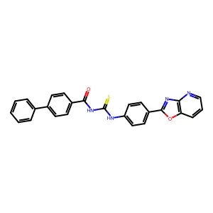 N-[[4-([1,3]oxazolo[4,5-b]pyridin-2-yl)phenyl]carbamothioyl]-4-phenylbenzamide structure