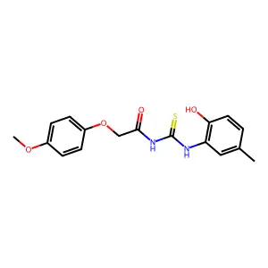 N-(2-hydroxy-5-methylphenyl)-N'-[(4-methoxyphenoxy)acetyl]thiourea structure