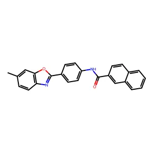 N-[4-(6-methyl-1,3-benzoxazol-2-yl)phenyl]naphthalene-2-carboxamide structure