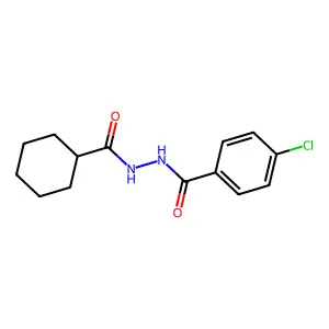4-chloro-N'-(cyclohexylcarbonyl)benzohydrazide structure