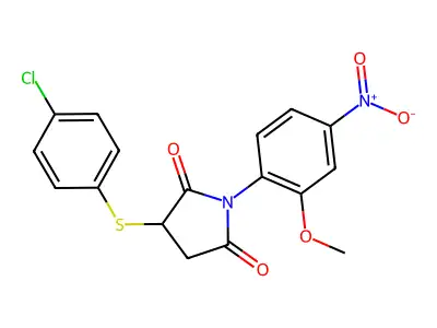 3-[(4-Chlorophenyl)sulfanyl]-1-(2-methoxy-4-nitrophenyl)pyrrolidine-2,5-dione structure