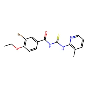 3-bromo-4-ethoxy-N-[(3-methylpyridin-2-yl)carbamothioyl]benzamide structure