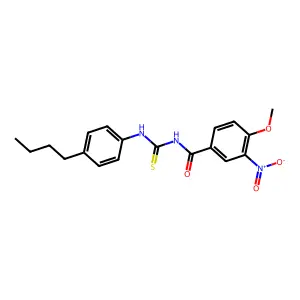 N-[(4-butylphenyl)carbamothioyl]-4-methoxy-3-nitrobenzamide structure