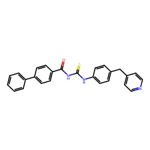 4-phenyl-N-[[4-(pyridin-4-ylmethyl)phenyl]carbamothioyl]benzamide structure