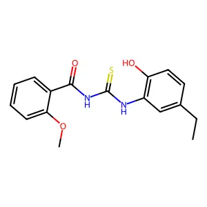 N-[(5-ethyl-2-hydroxyphenyl)carbamothioyl]-2-methoxybenzamide structure
