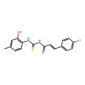 (E)-3-(4-chlorophenyl)-N-[(2-hydroxy-4-methylphenyl)carbamothioyl]prop-2-enamide structure