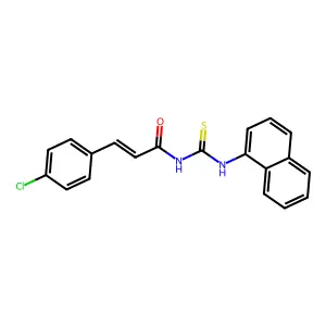 (E)-3-(4-chlorophenyl)-N-(naphthalen-1-ylcarbamothioyl)prop-2-enamide structure