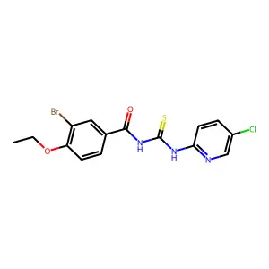 3-bromo-N-[(5-chloropyridin-2-yl)carbamothioyl]-4-ethoxybenzamide structure