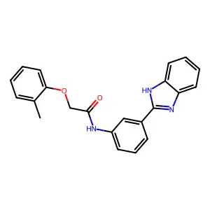 N-[3-(1H-benzimidazol-2-yl)phenyl]-2-(2-methylphenoxy)acetamide structure