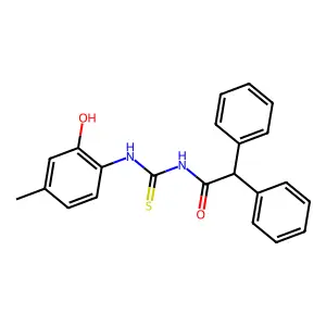 N-[(2-hydroxy-4-methylphenyl)carbamothioyl]-2,2-diphenylacetamide structure
