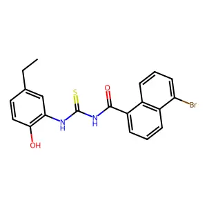 5-bromo-N-[(5-ethyl-2-hydroxyphenyl)carbamothioyl]naphthalene-1-carboxamide structure