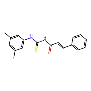 (E)-N-[(3,5-dimethylphenyl)carbamothioyl]-3-phenylprop-2-enamide structure