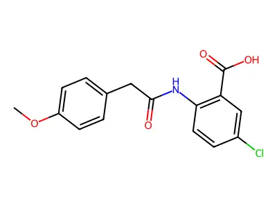 5-Chloro-2-{[(4-methoxyphenyl)acetyl]amino}benzoic acid structure