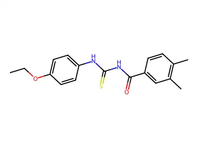 N-[(4-ethoxyphenyl)carbamothioyl]-3,4-dimethylbenzamide structure