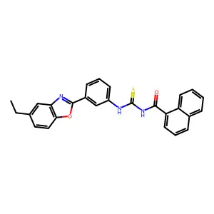 N-[[3-(5-ethyl-1,3-benzoxazol-2-yl)phenyl]carbamothioyl]naphthalene-1-carboxamide structure