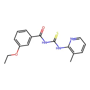 3-ethoxy-N-[(3-methylpyridin-2-yl)carbamothioyl]benzamide structure