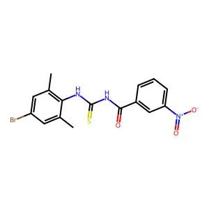 N-[(4-bromo-2,6-dimethylphenyl)carbamothioyl]-3-nitrobenzamide structure