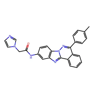 2-(1H-imidazol-1-yl)-N-[5-(4-methylphenyl)benzimidazo[2,1-a]phthalazin-10-yl]acetamide structure