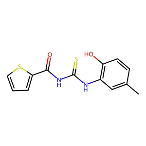 N-[(2-hydroxy-5-methylphenyl)carbamothioyl]thiophene-2-carboxamide structure