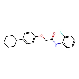 2-(4-cyclohexylphenoxy)-N-(2-fluorophenyl)acetamide structure