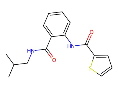 N-[2-(2-methylpropylcarbamoyl)phenyl]thiophene-2-carboxamide structure