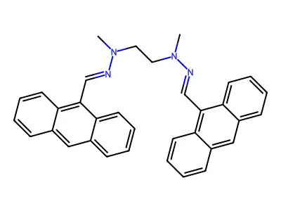 N,N'-bis[(E)-anthracen-9-ylmethylideneamino]-N,N'-dimethylethane-1,2-diamine structure