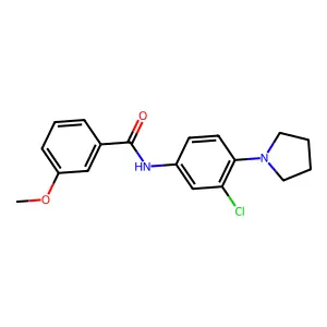 N-[3-chloro-4-(pyrrolidin-1-yl)phenyl]-3-methoxybenzamide structure
