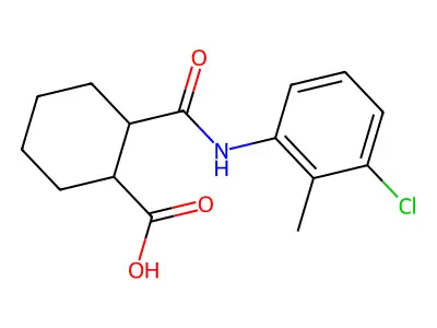 cis-N-(3-Chloro-2-methylphenyl)hexahydrophthalamic acid structure