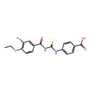 4-({[(3-Bromo-4-ethoxyphenyl)carbonyl]carbamothioyl}amino)benzoic acid structure