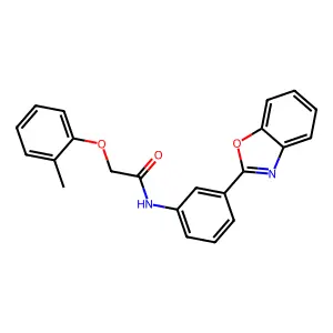 N-[3-(1,3-benzoxazol-2-yl)phenyl]-2-(2-methylphenoxy)acetamide structure