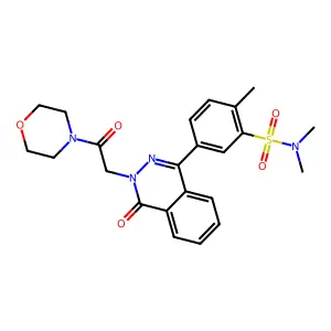 N,N,2-trimethyl-5-[3-(2-morpholin-4-yl-2-oxoethyl)-4-oxophthalazin-1-yl]benzenesulfonamide structure