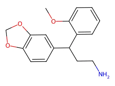 (3S)-3-(1,3-benzodioxol-5-yl)-3-(2-methoxyphenyl)propan-1-amine structure