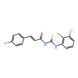 (E)-3-(4-chlorophenyl)-N-[(2,3-dichlorophenyl)carbamothioyl]prop-2-enamide structure