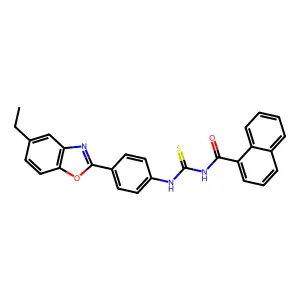 N-[[4-(5-ethyl-1,3-benzoxazol-2-yl)phenyl]carbamothioyl]naphthalene-1-carboxamide structure