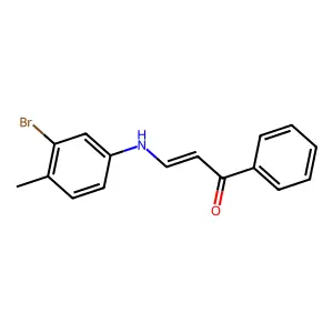(2E)-3-[(3-bromo-4-methylphenyl)amino]-1-phenylprop-2-en-1-one structure