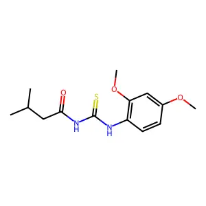 N-[(2,4-dimethoxyphenyl)carbamothioyl]-3-methylbutanamide structure