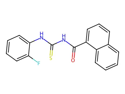 N-(2-fluorophenyl)-N'-(1-naphthoyl)thiourea structure