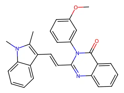 2-[(E)-2-(1,2-dimethylindol-3-yl)ethenyl]-3-(3-methoxyphenyl)quinazolin-4-one structure