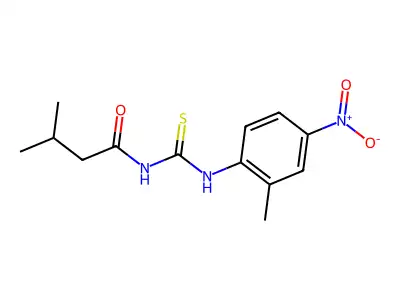 3-methyl-N-[(2-methyl-4-nitrophenyl)carbamothioyl]butanamide structure