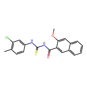 N-[(3-chloro-4-methylphenyl)carbamothioyl]-3-methoxynaphthalene-2-carboxamide structure
