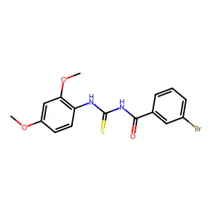 3-bromo-N-[(2,4-dimethoxyphenyl)carbamothioyl]benzamide structure
