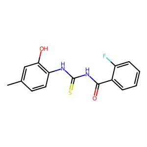 2-fluoro-N-[(2-hydroxy-4-methylphenyl)carbamothioyl]benzamide structure